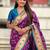 Purple floral silk blend paithani saree