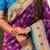 Purple floral silk blend paithani saree