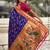 Violet ethnic motifs zari silk blend paithani saree