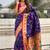 Violet ethnic motifs zari silk blend paithani saree