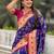Violet ethnic motifs zari silk blend paithani saree