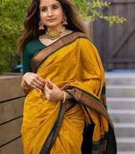 Mustard floral designer saree