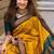 Mustard floral designer saree