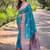 Blue woven design zari kanjeevaram saree