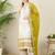 Women's faux georgette fabric zari embroidery kurtaset with dupatta