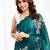 Green floral embroidered  chiffon designer saree
