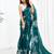 Green floral embroidered  chiffon designer saree