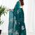 Green floral embroidered  chiffon designer saree