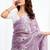 Purple floral sequinned  chiffon saree