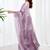 Purple floral sequinned  chiffon saree
