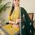 Women's faux georgette fabric zari embroidery kurtaset with dupatta