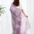 Purple floral sequinned  chiffon saree