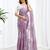 Purple floral sequinned  chiffon saree