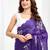 Purple floral sequinned  chiffon designer saree
