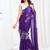 Purple floral sequinned  chiffon designer saree