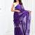Purple floral sequinned  chiffon designer saree