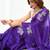 Purple floral sequinned  chiffon designer saree