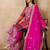 Women's faux georgette fabric zari embroidery kurtaset with dupatta