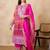 Women's faux georgette fabric zari embroidery kurtaset with dupatta