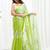 Green women embellished embroidered  chiffon designer saree