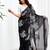 Black floral embroidered  chiffon saree