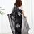 Black floral embroidered  chiffon saree