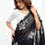 Black floral embroidered  chiffon saree