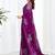 Purple floral embroidered  chiffon saree