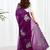 Purple floral embroidered  chiffon saree