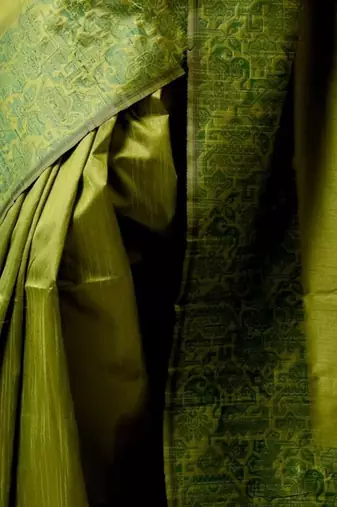 Olive woven design zari bhagalpuri saree
