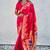 Pink woven design zari silk blend paithani saree
