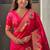Pink woven design zari silk blend paithani saree