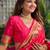 Pink woven design zari silk blend paithani saree