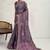 Purple floral printed sequinned tissue saree