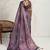 Purple floral printed sequinned tissue saree