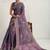 Purple floral printed sequinned tissue saree