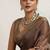 Brown floral printed sequinned tissue kanjeevaram saree