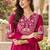 Women's faux georgette fabric thread embroidery kurta set with dupatta