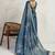 Blue floral zari tissue handloom kanjivaram  saree