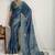 Blue floral zari tissue handloom kanjivaram  saree