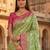 Lime floral silk blend banarasi saree