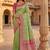 Lime floral silk blend banarasi saree