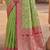 Lime floral silk blend banarasi saree