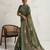 Green floral embellished woven design zari tissue saree