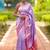 Lavender floral silk blend banarasi saree