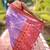 Lavender floral silk blend banarasi saree