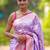 Lavender floral silk blend banarasi saree