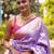Lavender floral silk blend banarasi saree