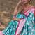 Teal floral silk blend banarasi saree