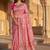 Pink floral silk blend banarasi saree